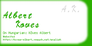 albert koves business card