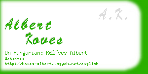 albert koves business card